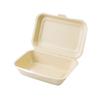 ECO&BASIC Disposable Lunch Boxes, 450ml, Laminated, Pack of 50, Microwaveable, Takeout, Bagasse, Unbleached, Rice Resistant, Water and Oil Resistant,