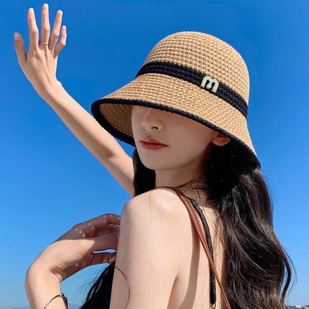 Breathable Bucket Hat Cotton Linen Beach Cap Wide Brim Fisherman's Hat Women Girls