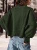 Fashion Solid Color Loose Pullover Round Neck Long Sleeve Knitted Sweater Women