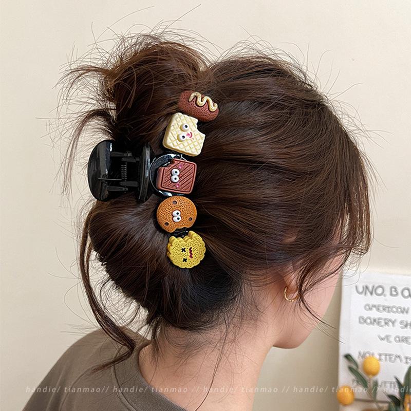 Элегантная большая заколка для волос для женщин 2025 - Шикарный дизайн 'акула' для густых волос