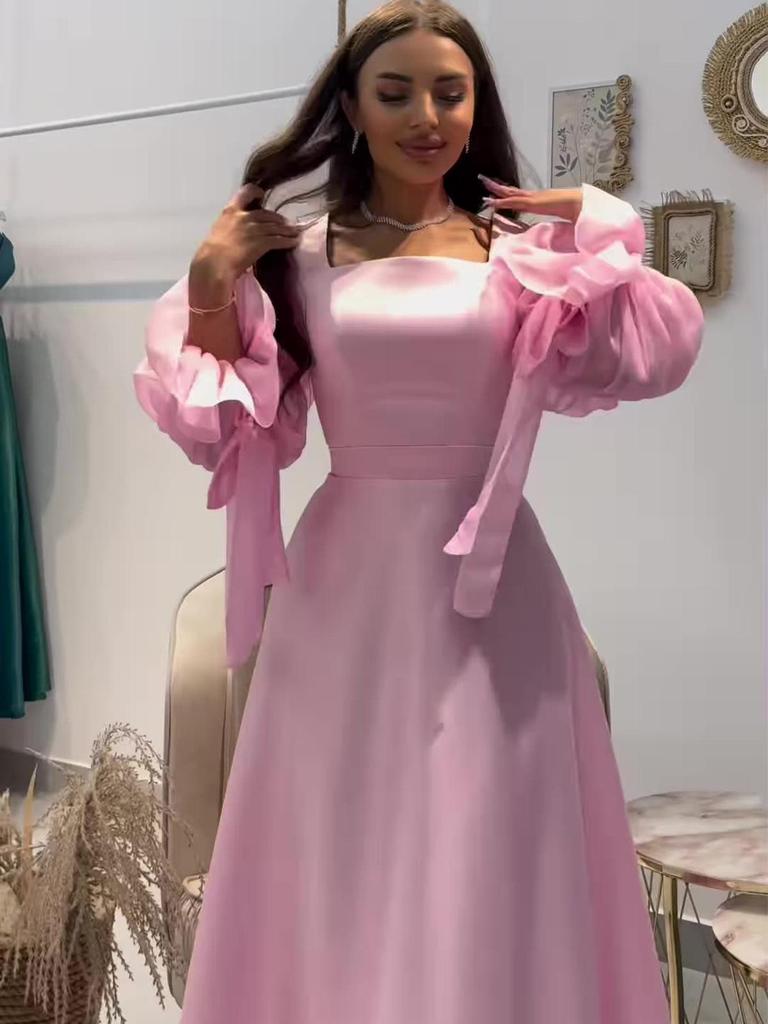 Элегантное приталенное легкое платье с длинным рукавом 2025 Весна для женщин