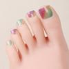 1 набор наклеек для ногтей на ногах с радужным градиентом и блестками — мечтательные и сверкающие накладки на все ногти для весны и лета. Легко наносится.