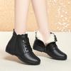 Soft Leather Cotton Shoes Winter Flat Short Boots Middle-aged and Elderly Women's Shoes Martin Boots Velvet Leather Shoes Women's Boots