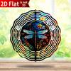 Stainless Steel Dragonfly Wind Spinner 25cm Colorful Floral Kinetic Sculpture for Garden Patio Indoor Outdoor Decor Holiday Gift