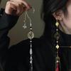 1 пара старинных ушных манжет с монетой и кисточкой, ушные украшения с монетой "Горный призрак", винтажные украшения в стиле Ханьфу для мужчин и женщин