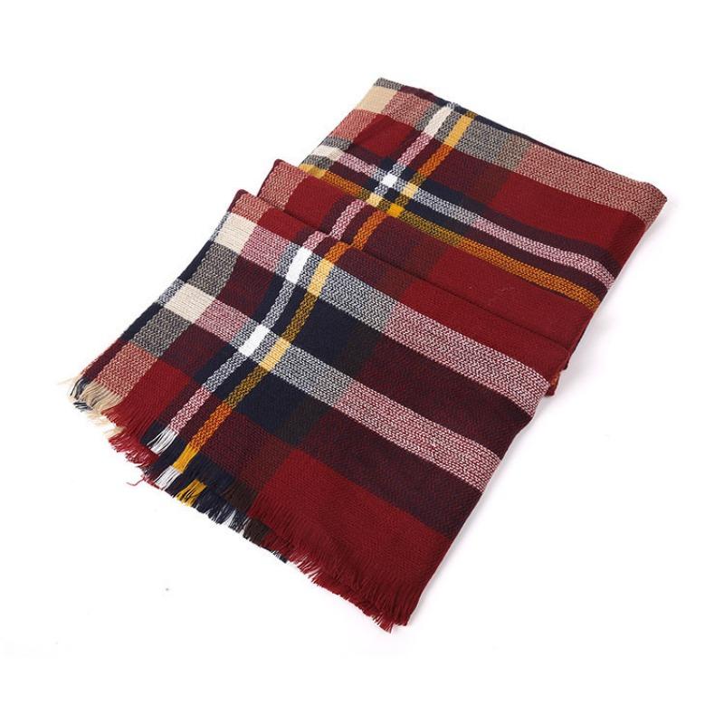 Autumn and Winter Scarves, Fashionable and Foreign Color Plaid Warm Scarves, Shawls