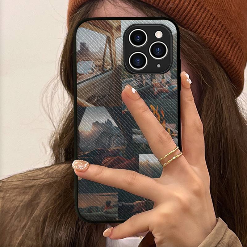 Чехол для телефона Camping Nature Mountain, жесткий кожаный чехол для iPhone 11, 12, 13 Mini Pro Max 8, 7 Plus SE 2020 X XR XS, чехол