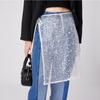 Mesh Sequined Lace Skirt Women'S Floral Stacked Skirt Hem, Hip Cover, Fart Curtain Skirt Tide