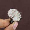 Rainbow Moonstone Handmade Copper Wire Wrap Jewelry Ring Size 5.5 L8a71