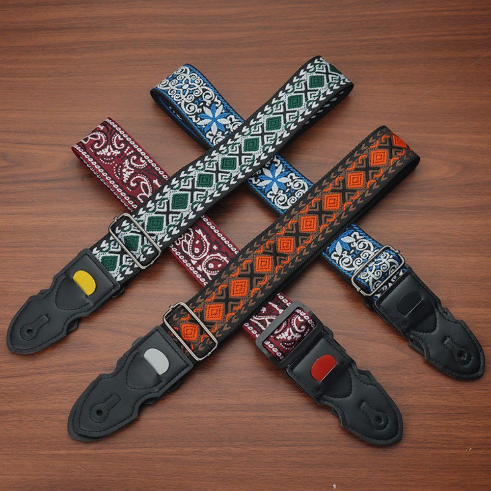 Регулируемый ремень для гитары, этнический стиль, гитарный плечевой ремень, расширяющиеся ремни для электрогитары, укулеле
