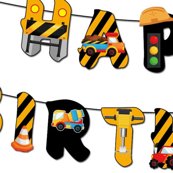 1 шт./1 компл. баннер для вечеринки, топпер для торта, декор для кексов, сделай сам, красочная мелкая печать, макет сцены, бумага, строительный экскаватор, тема, день рождения, овсянка