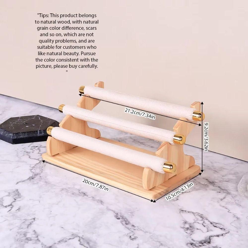Necklace Bracelet Jewelry Organizer 3-Tier Ring Display Rack Wooden Ring Holder  Retail Display