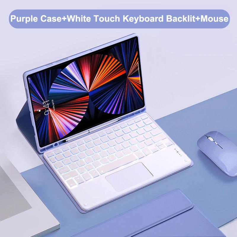 Case Keyboard For iPad Air Pro 11 13 2024,For iPad 10.2 7/8/9th 10th Generation Air 4 5 Pro 11 12.9 Cover With Backlit Keyboard