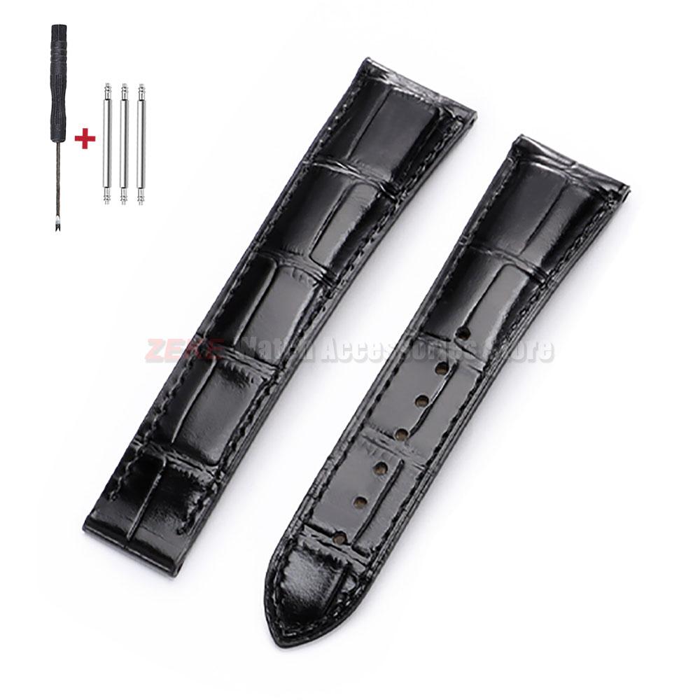 Ремешок для часов Omega Seamster из высококачественной кожи, ширина 19 мм, ширина 20 мм, ширина 21 мм, ширина 22 мм, застежка-бабочка из цельной стали, бамбуковая кожа.