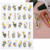 3D Fall Nail Stickers Gold Leaf Cotton Flowers Transfer Decals Nail Adhesive Sliders Manicure 2023 Autumn Decorations TRSTZ-SJ
