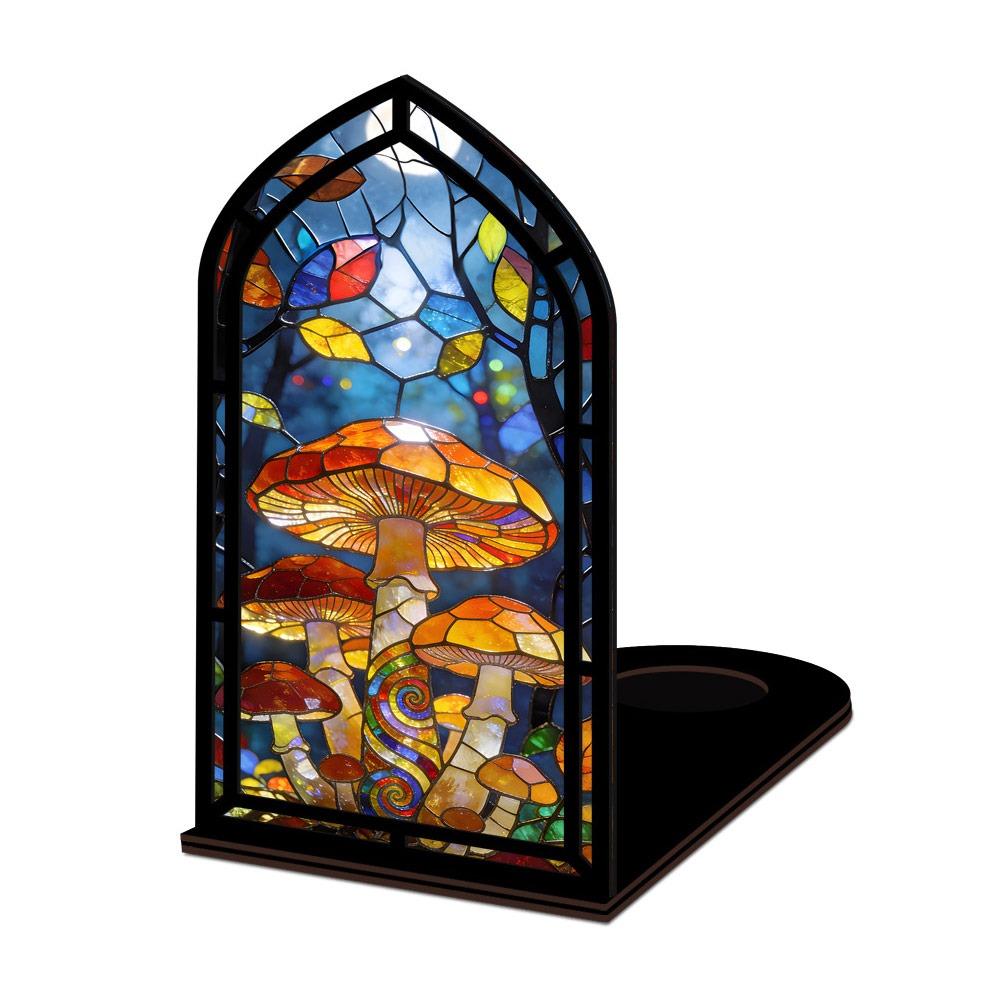Multicolor Candle Holder Gothic Arch Design Light-transmitting Table Setting Book Nook  Living Room