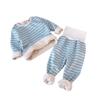 Children Pajamas Set Kids Striped Print Sleepwear Autumn Thick Cotton Nightwear Boys Girls Pyjamas Pijamas Set