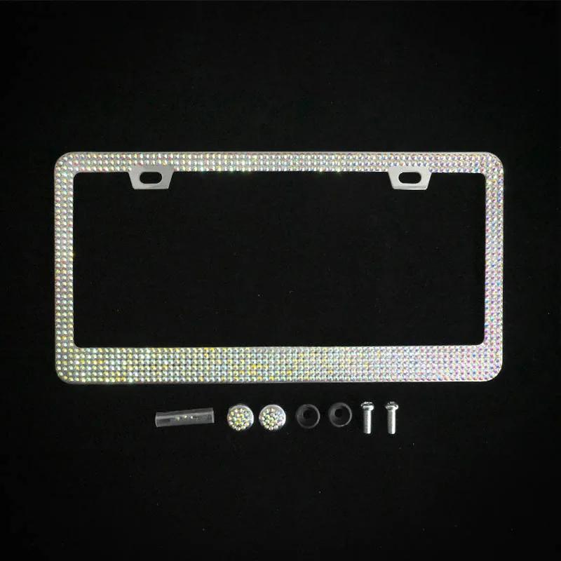 2 шт. блестящие хрустальные стразы рамка номерного знака для женщин, сверкающие автомобильные аксессуары 31*16 см