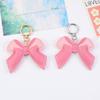 Patchwork Bowknot Keychain Bag Hanging Car Keyring Cute PU Leather Bow Pendant  Kids Girls