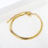 Jewelry Two-strand woven bracelet Fashion personality Versatile chain Stainless steel gold-plated bracelet