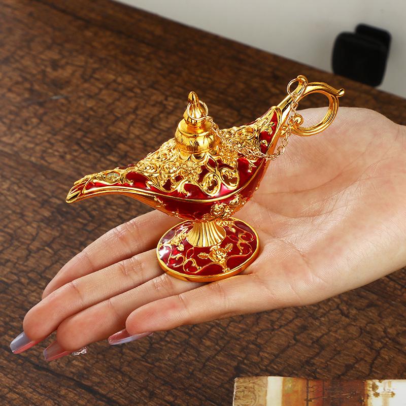 Classical Style Aladdin Magic Lamp Decoration Temperament Retro Pattern Wishing Lamp Decoration Crafts