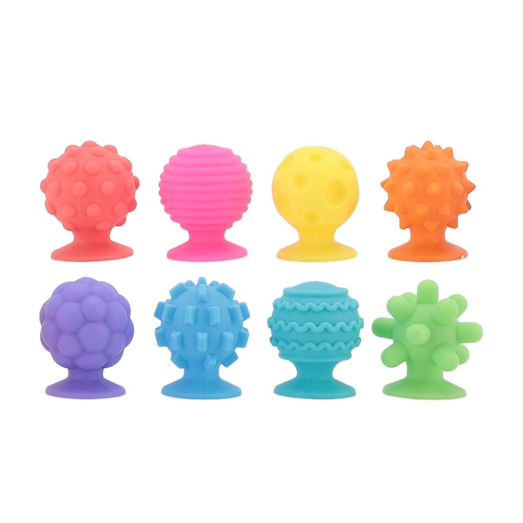 8pcs Silicone Sucker Sensory Toy Set Raised Texture Suction Cup Toys Textured Touch Toys for Children