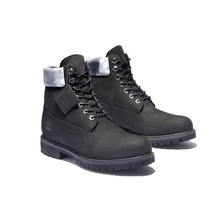 Timberland Премиальные водонепроницаемые ботинки 6 дюймов 'Черный нубук с серым камуфляжным воротником' Мужские A2NCJ001