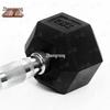 Zhongrong Hexagonal Rubber-Coated Cast Iron Dumbbell