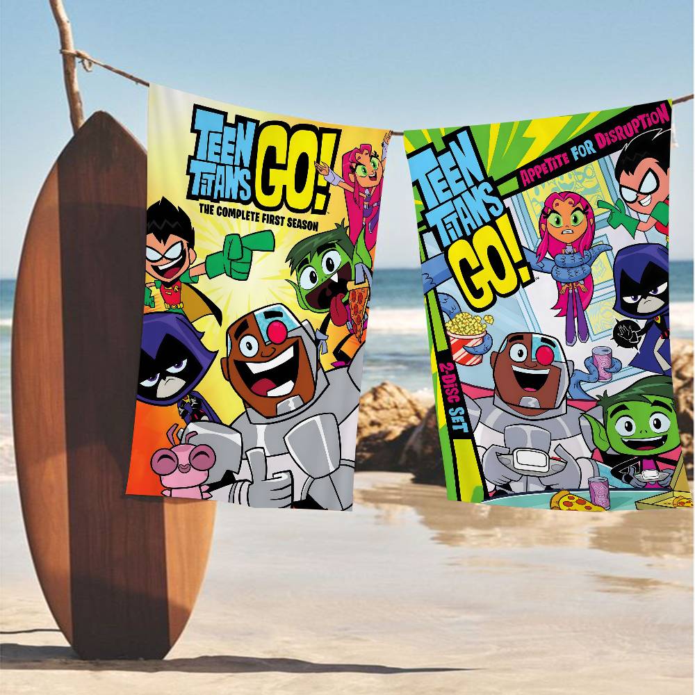 Постер Teen Titans Go Пляжное полотенце Цветные банные полотенца для девочки Микрофибра Быстросохнущее Не прилипает песок Пляж Йога Спа Спортзал Бассейн