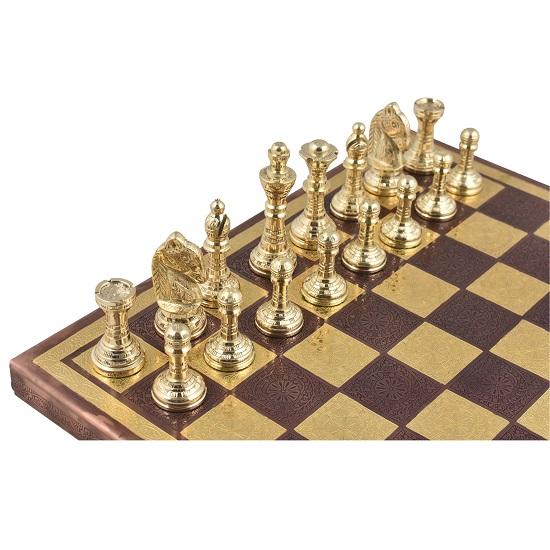 Набор шахматных фигур Staunton Inspired Luxury Brass Metal 30,48 см, медь, золото