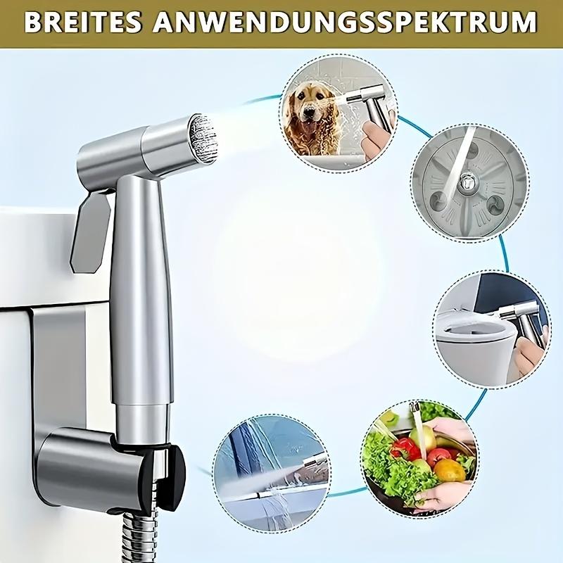 Комплект ручного распылителя для туалета, аксессуары для распылителя высокого давления из нержавеющей стали марки 304 с гибким шлангом, T-образным переходником и кронштейном распылителя