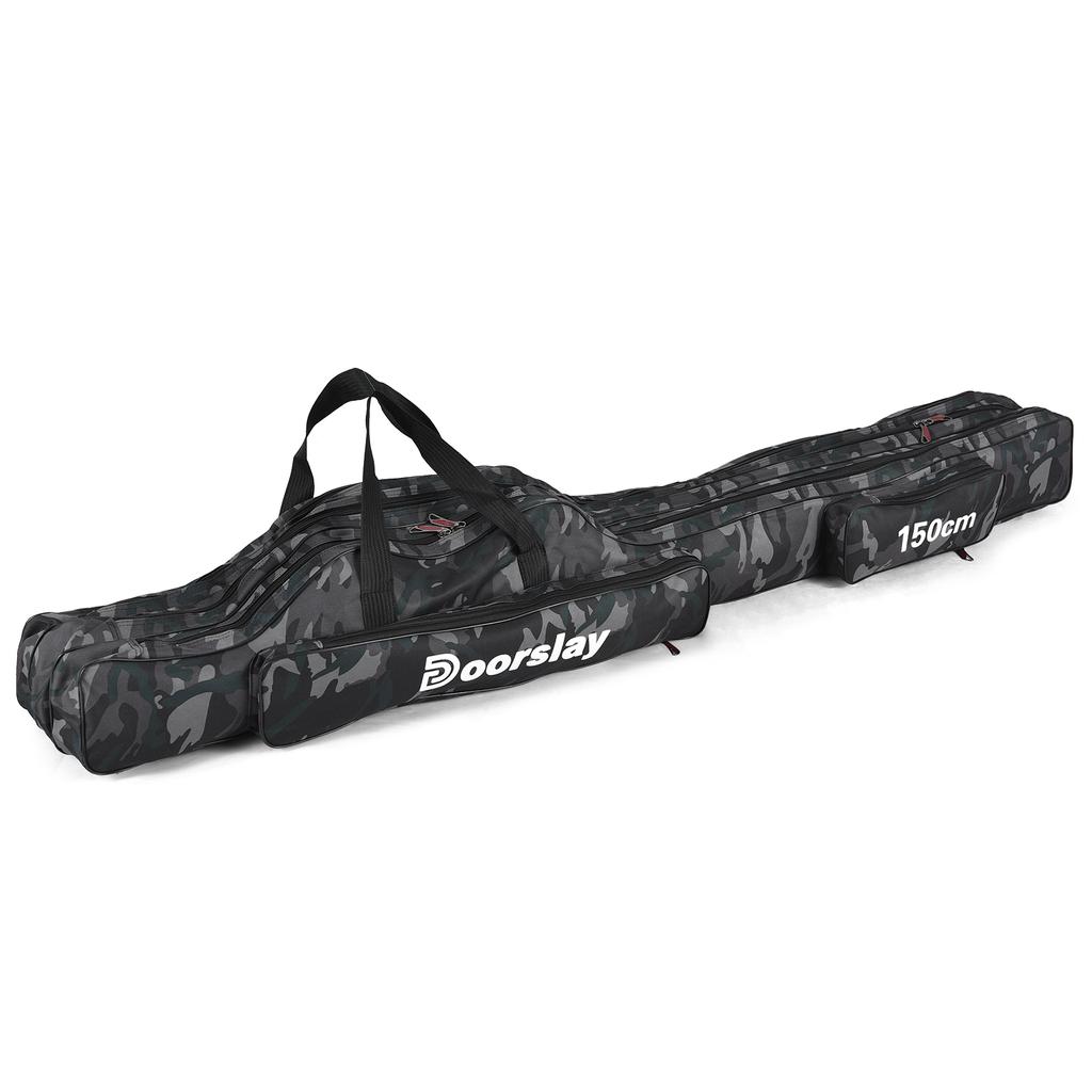 3 Layers Fishing Pole Bag Portable Folding Fishing Rod Storage Bag for Fishing Camping Hiking