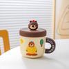 Creative Cartoon Mug Ceramic Cup Water Cup with Lid Cute Coffee Cup Children Water Cup Gift Birthday Gift