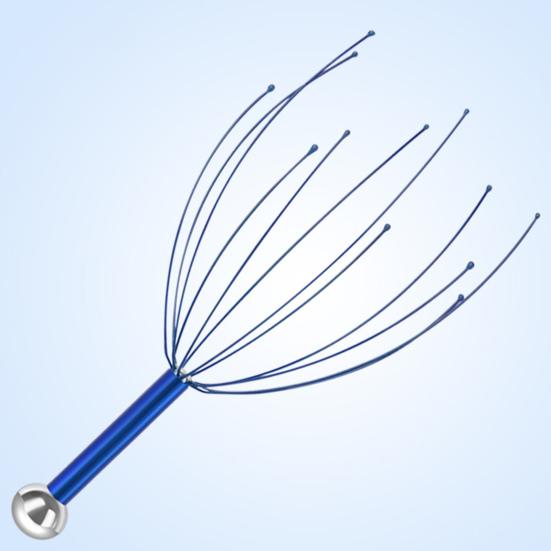 Массажер для головы Осьминог из нержавеющей стали Массажный коготь для мозга Скребок для кожи головы С гравировкой Расслабитель для головы Стимулирует кровообращение Снимает мышечное напряжение