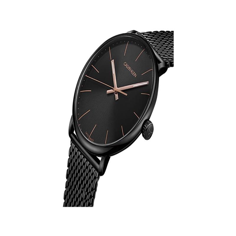 Calvin Klein Часы Серия Quartz Noon Кварцевый механизм Стальной ремешок Черный циферблат Мужские часы Большой циферблат Ретро K8M21421