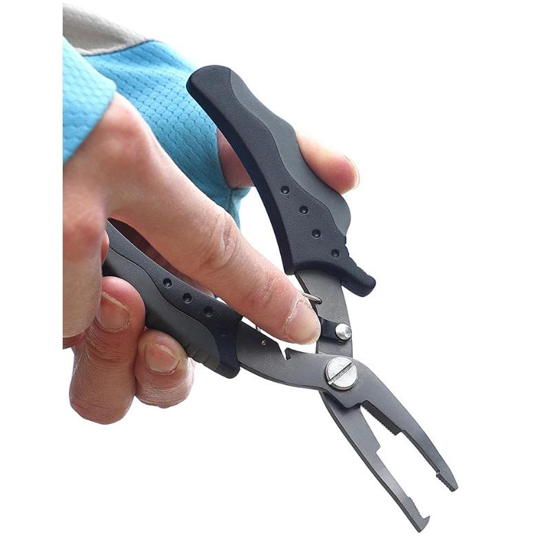 Нержавеющая сталь титановое покрытие рыболовные плоскогубцы зубчатые лезвия Dyneema рыболовные ножницы леска съемник крючков с зажимной втулкой