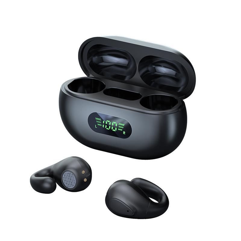 New Wireless Clip Ear Motion Noise Cancelling Earless TWS Black Technology Bone Conduction Bluetooth Headphones