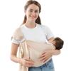Vrbabies Baby Newborn Baby Baby Gift Sling, Carrier, Front-Face Carry, Carrier, Unisex, Ultra-Lightweight Cotton-Linen Mesh, (Cream)