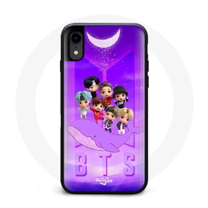 Coque pour Iphone XS BTS TinyTAN Animation Affiche RM Jin Suga J-Hope Jimin Jungkook Et V Zero O’Clock