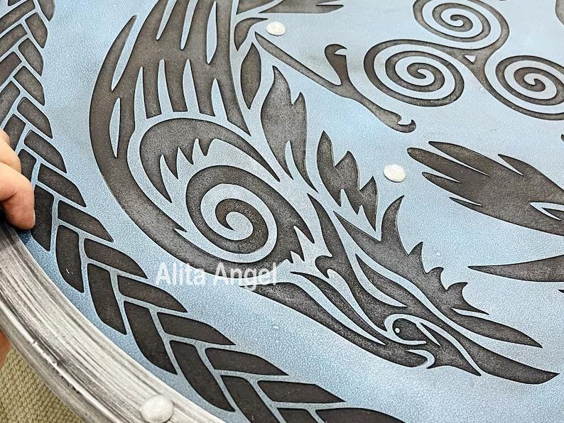 Eivor Valhalla Raven Authentic Battleworn Viking Shield