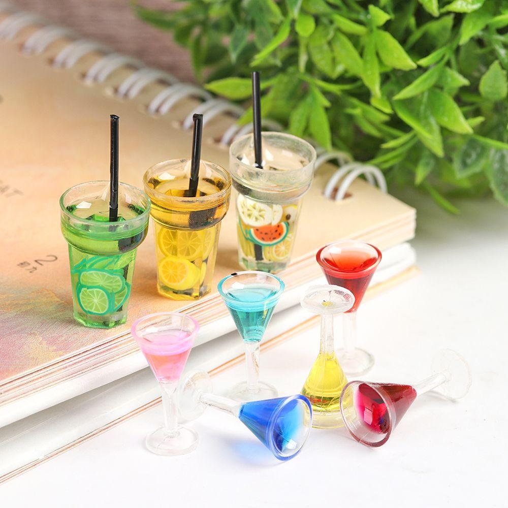 Cocktail Doll Toy Doll House Accessories Mini Fruit Tea Scene Model Miniature Food Play Shooting