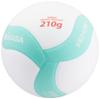 MIKASA Smile Lesson Size Recommended Internal Volleyball, 4, 210g, White/Green, VS210W-W-G, Pressure 0.10-0.15 Kgf/cm²