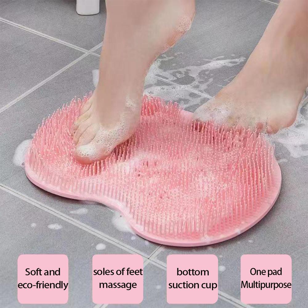 Многофункциональный нескользящий коврик для ванной с функцией чистки ног и спины, удаления омертвевшей кожи и большими присосками