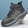 Large Genuine Leather High Top Casual Shoes Men Outdoor Travel Hiking Mountaineering Shoes Anti Slip Wear-Resistant Sneaker