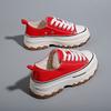 Women's High-Rise Canvas Shoes with Thick Sole, Campus Platform Shoes, All-Matching Casual Shoes for Spring and Autumn