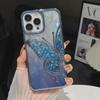 Чехол-бабочка с гальваническим покрытием для iPhone 13/14/15 Pro Max и 12 Apple с картой Feather Yarn