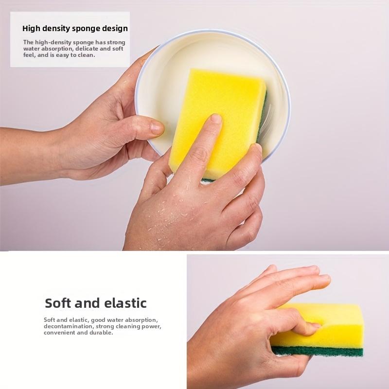 High Absorbency Kitchen Sponges Durable Double-Layer Design Removes Oil and Rust Suitable for Cleaning Utensils and Cookware
