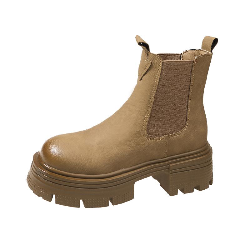 Модная женская обувь на открытом воздухе, износостойкая, осень-зима 2024, новые модные нескользящие однотонные толстые женские ботильоны