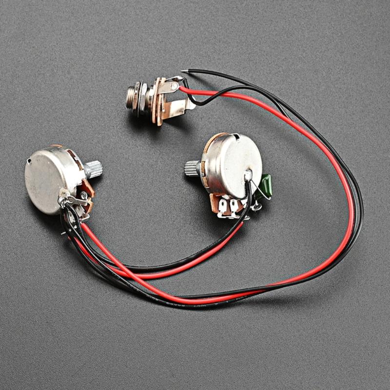 250K 1V1T Jack Комплект wiring harness для бас-гитары Предварительно собранный набор Wiring harness для гитары Запчасти для бас-гитары