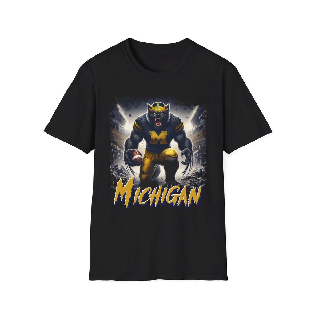 Футболка Michigan Wolverines - Хоррор-микс - Бойся синего с леденящим душу поворотом